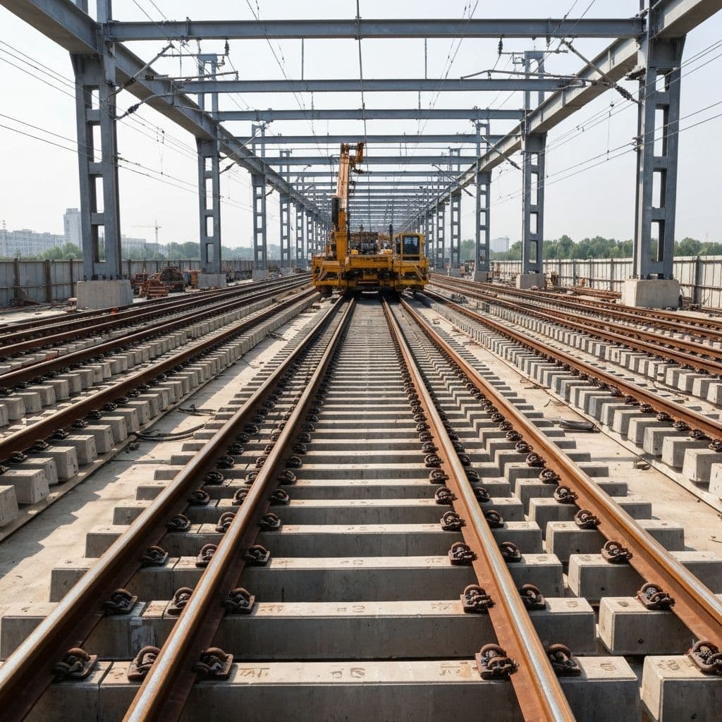 Railway infrastructure project with construction management and quality control oversight