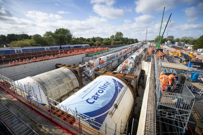 HS2 high-speed rail tunnel boring machine featuring construction management and quality control inspection