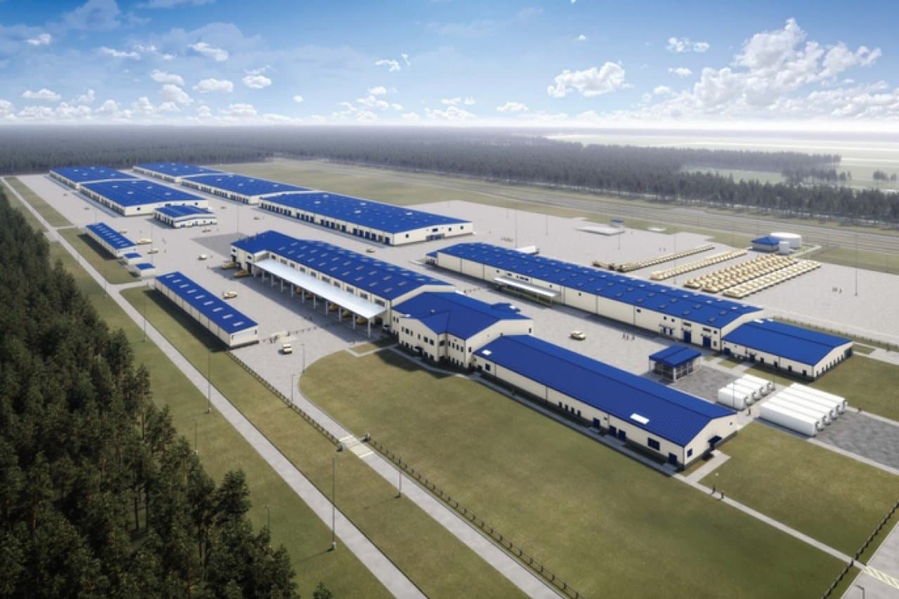 Powidz Air Base aerial view - NATO military installation in Poland