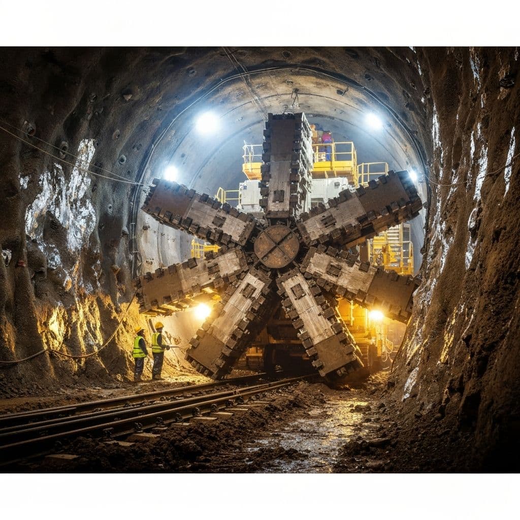 Tunnel boring machine for underground railway construction