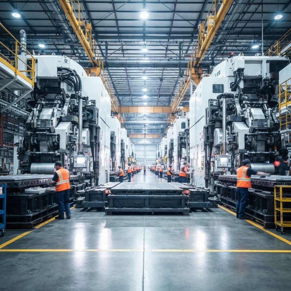 Manufacturing facility with heavy equipment